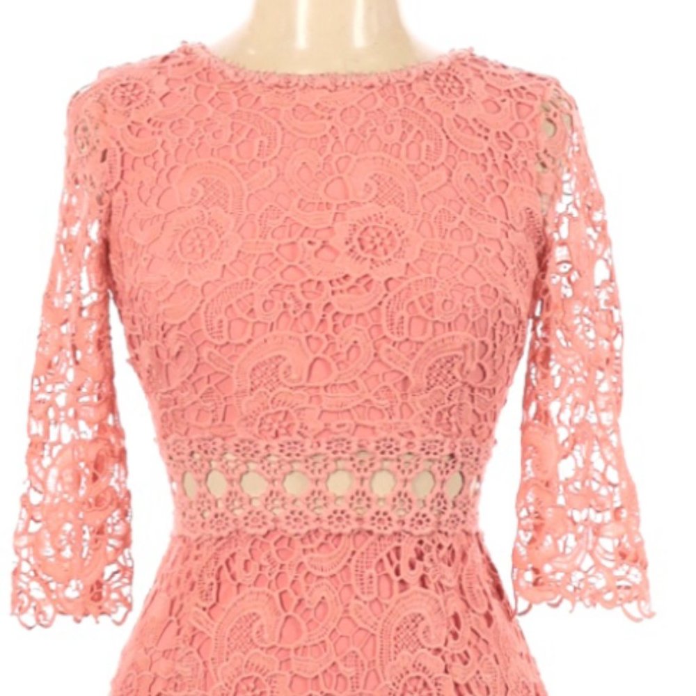 Pink Floral Lace Dress